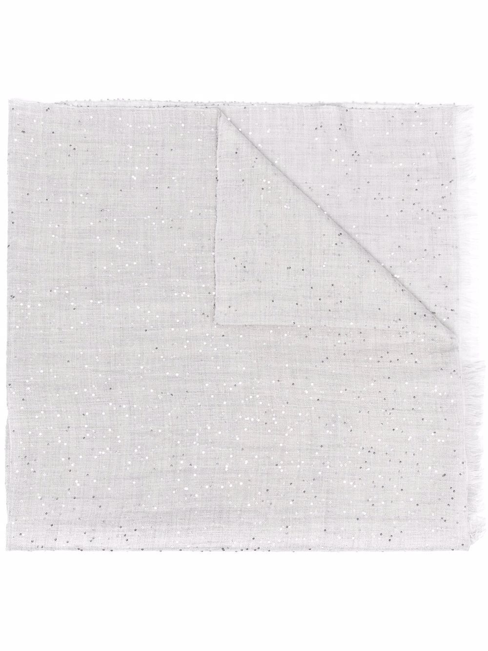 Brunello Cucinelli 亮片细节密织围巾 - 灰色
