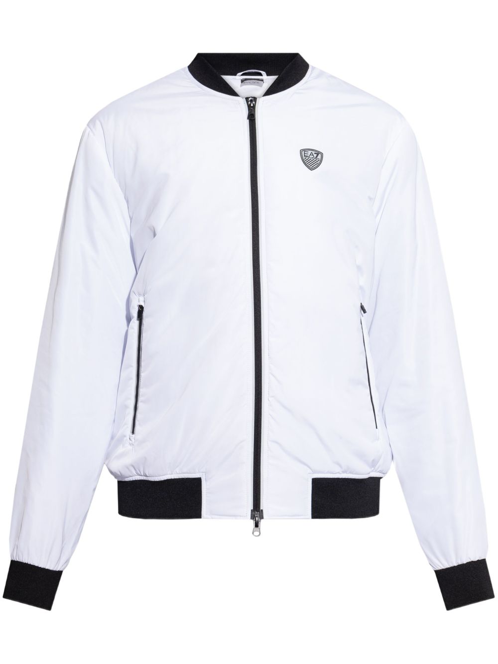 Ea7 Emporio Armani logo-appliqué bomber jacket - 白色