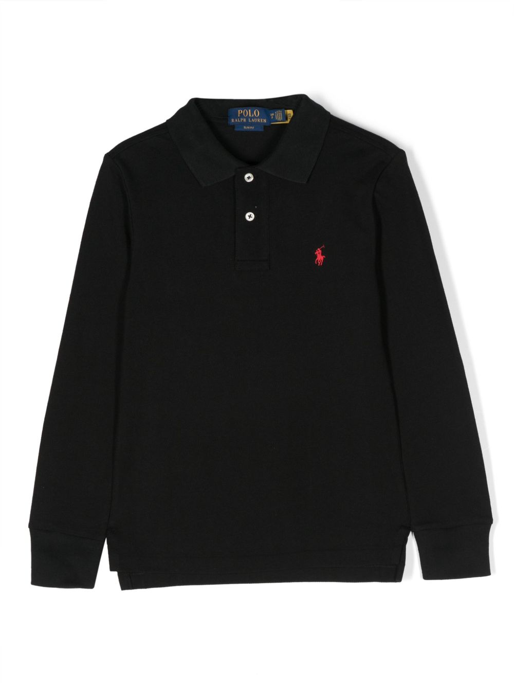 POLO RALPH LAUREN KIDS logo刺绣棉polo衫 - 黑色