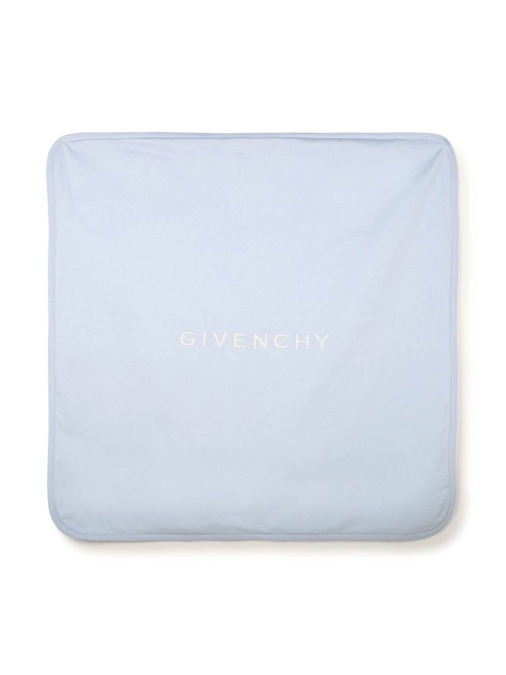 Givenchy Kids logo刺绣毯子 - 蓝色