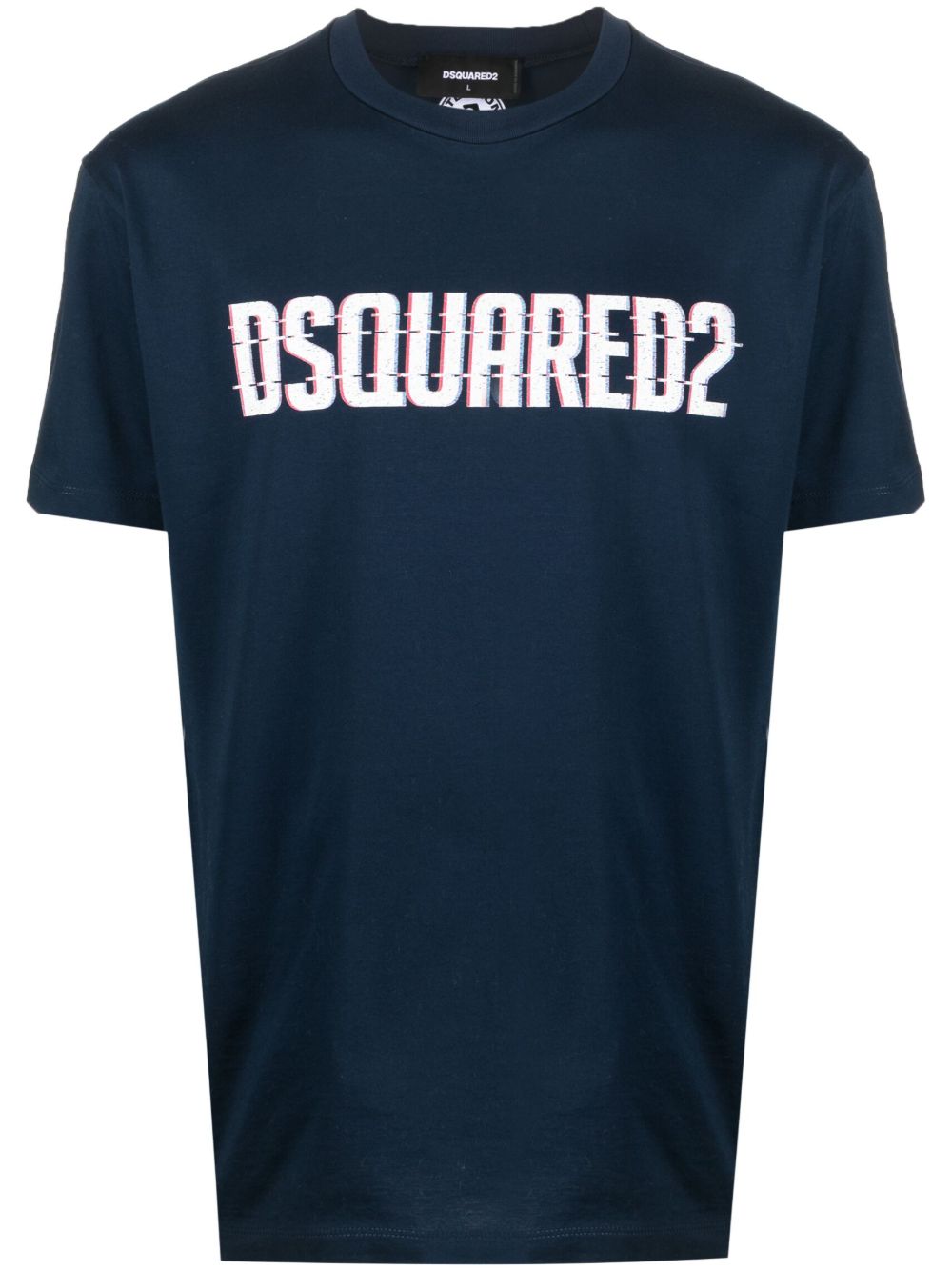 DSQUARED2 logo印花短袖T恤 - 蓝色