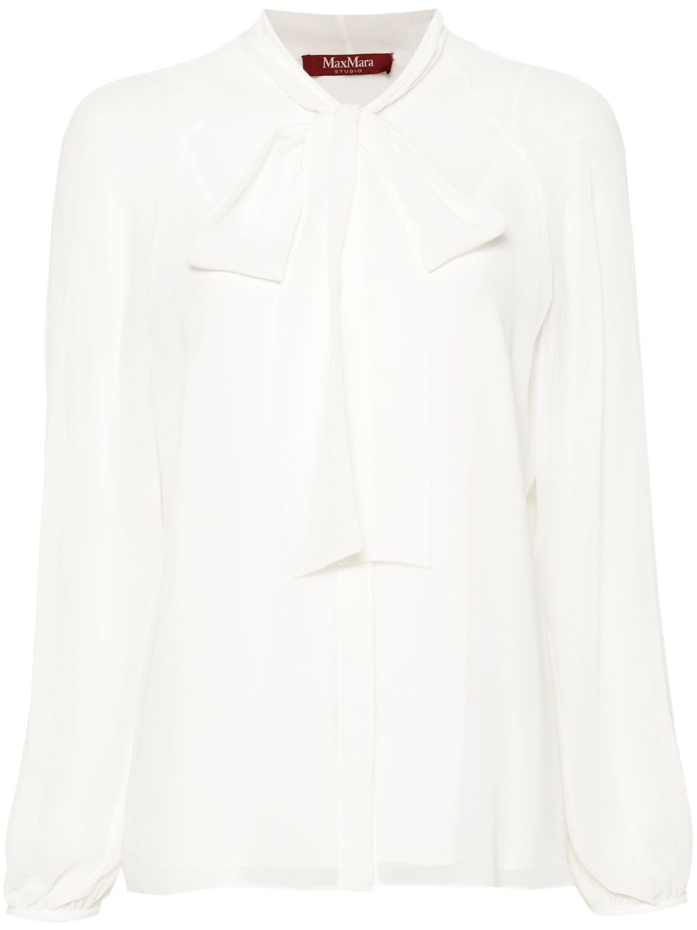 Max Mara Fascino 蝴蝶结领罩衫 - 中性色