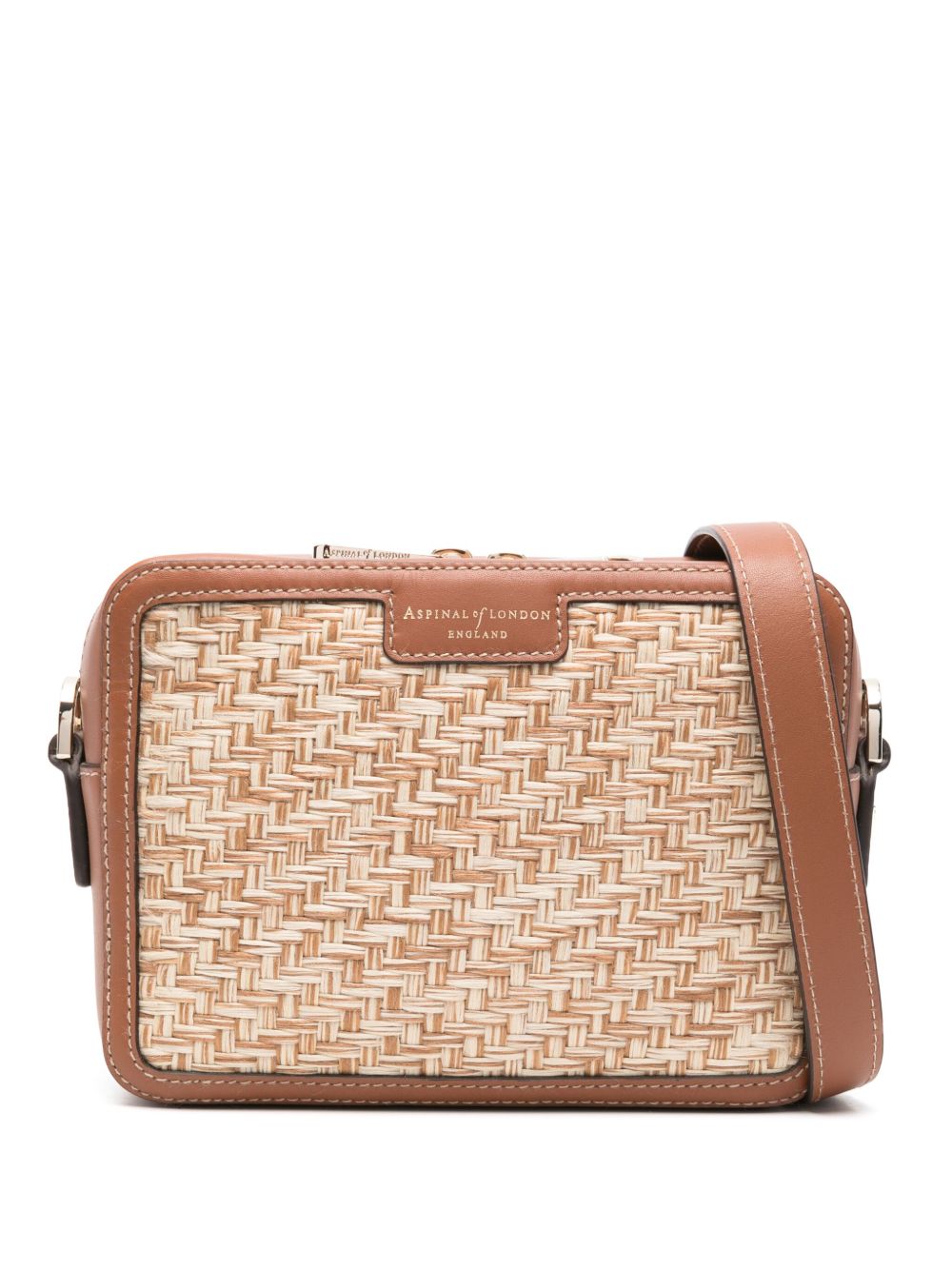 Aspinal Of London Raffia 斜挎包 - 褐色