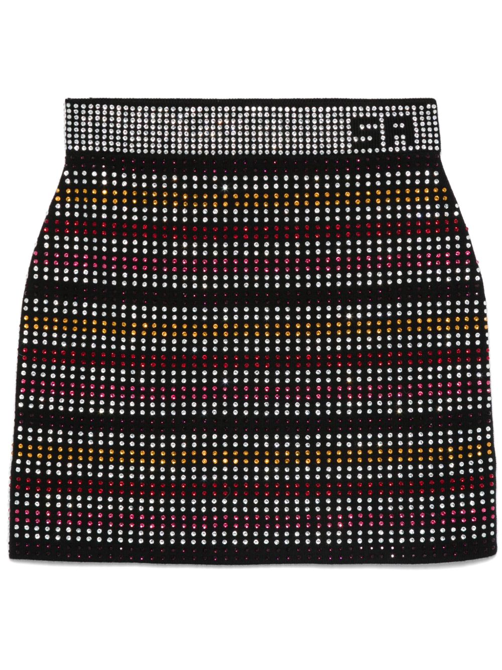 Sonia Rykiel 水钻条纹迷你半身裙 - 黑色