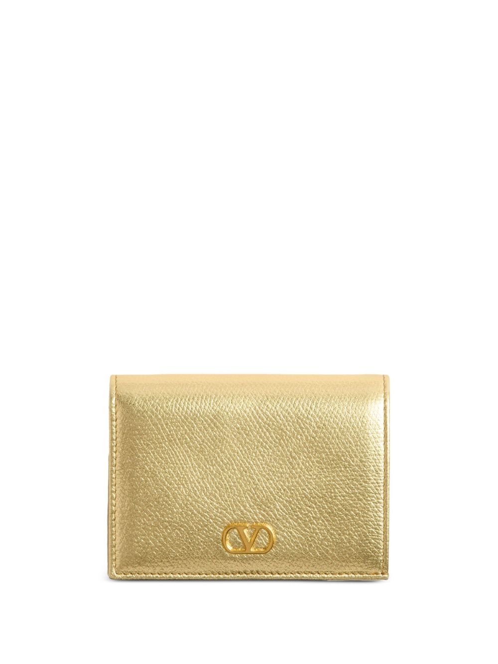 Valentino Garavani VLogo Signature 皮质钱包 - 金色