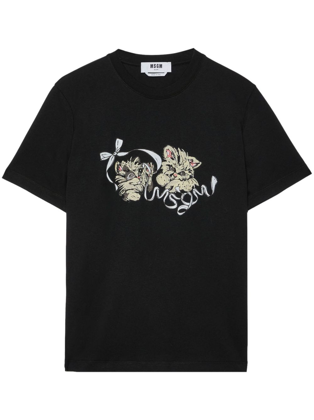 MSGM 图案印花棉T恤 - 黑色