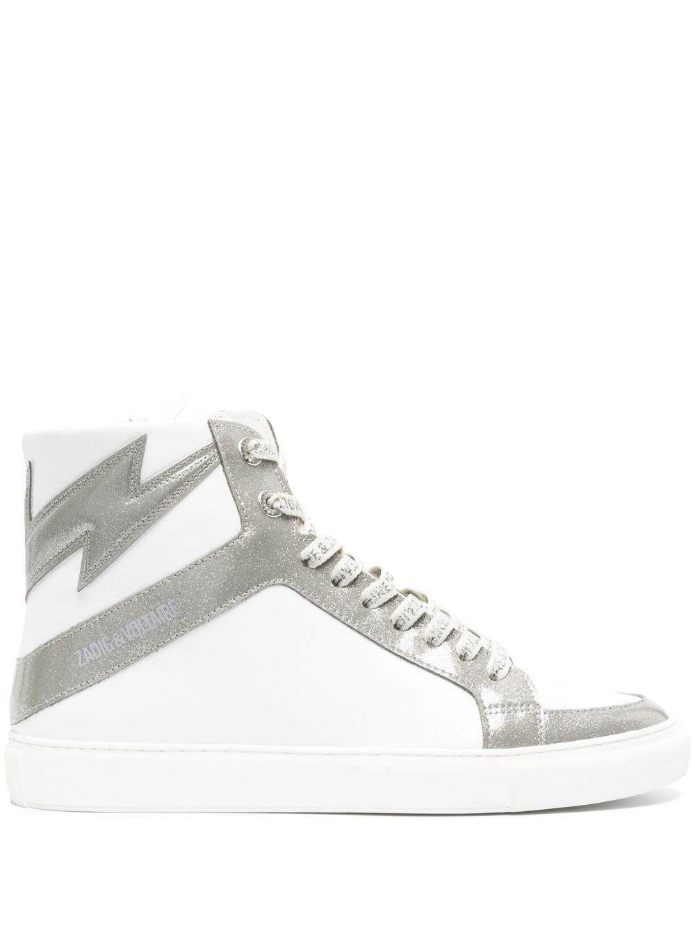 Zadig&Voltaire High Flash Infinity 皮质运动鞋 - 白色