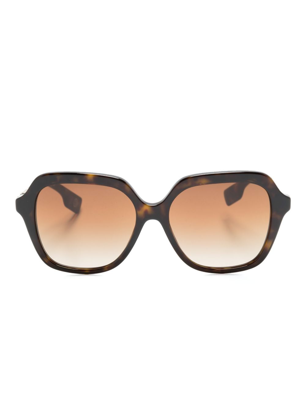 Burberry Eyewear 玳瑁纹超大框太阳眼镜 - 褐色