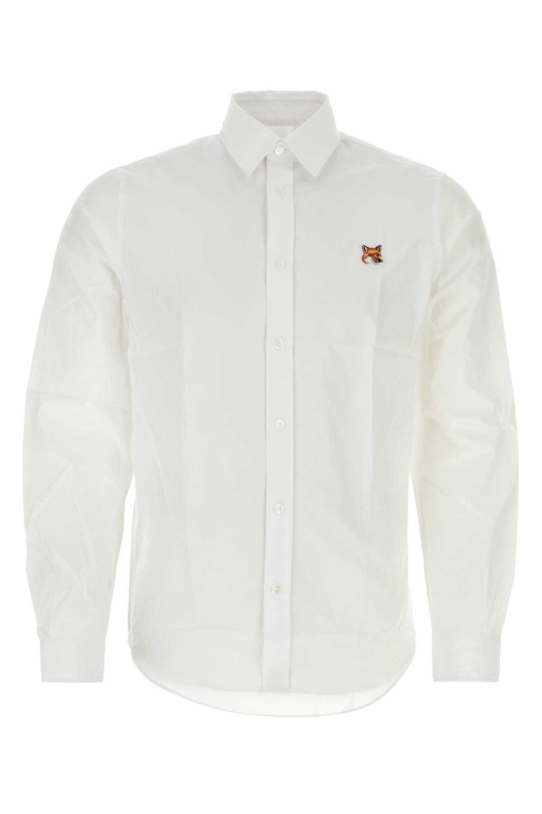 Maison Kitsuné 狐狸头贴布长袖衬衫