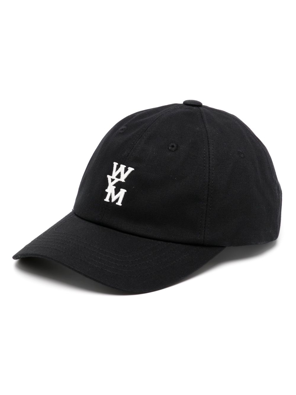 Wooyoungmi logo刺绣棒球帽 - 黑色