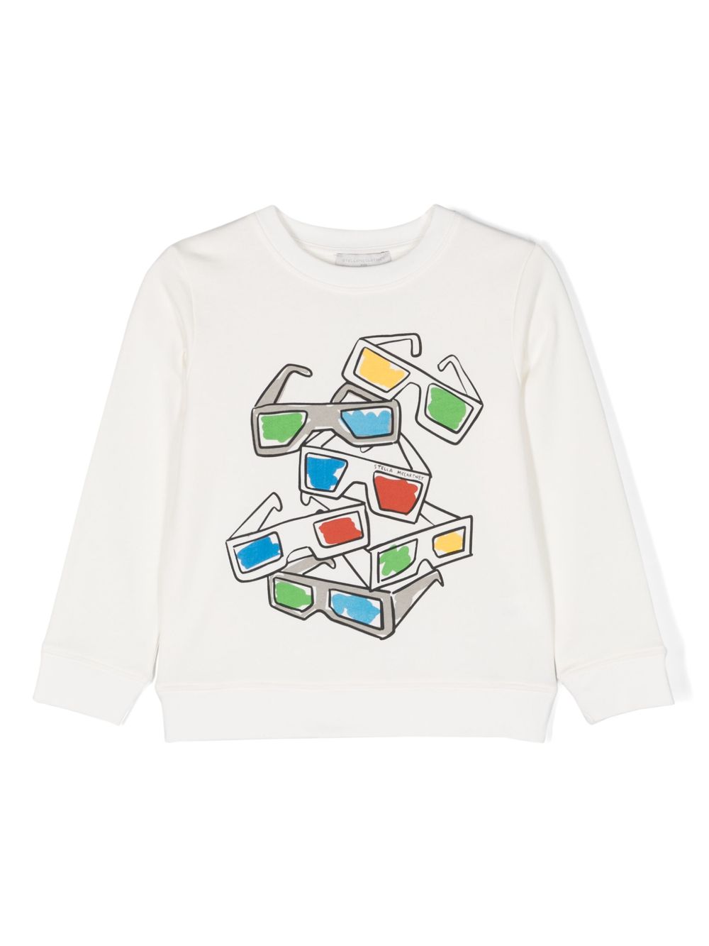 Stella McCartney Kids Glasses 立体印花棉卫衣 - 白色