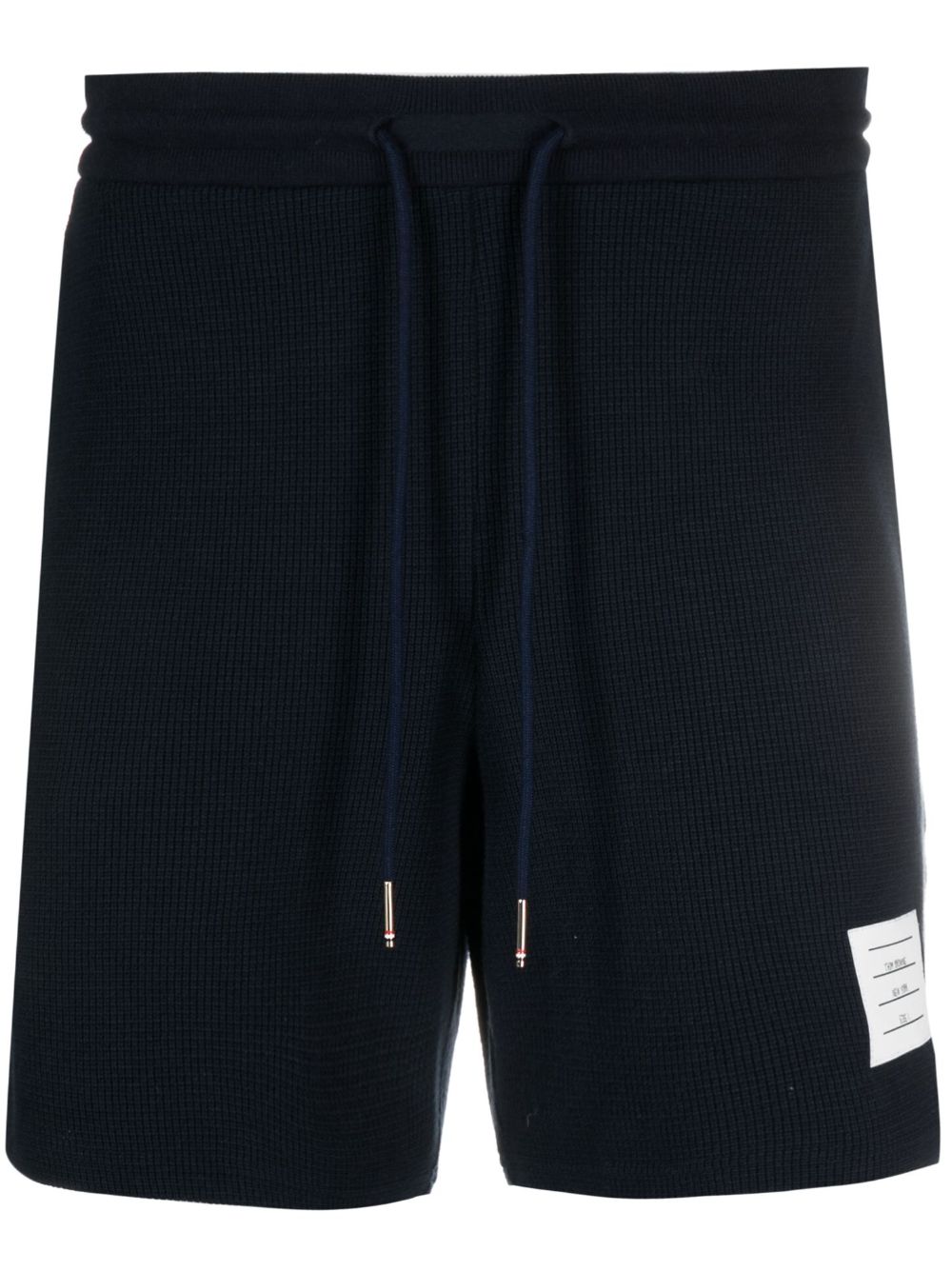 Thom Browne 红白蓝条纹边饰运动短裤 - 蓝色