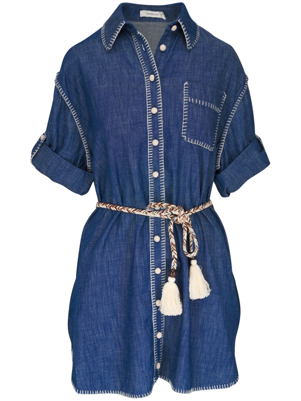 ZIMMERMANN 牛仔迷你连衣裙 - 蓝色