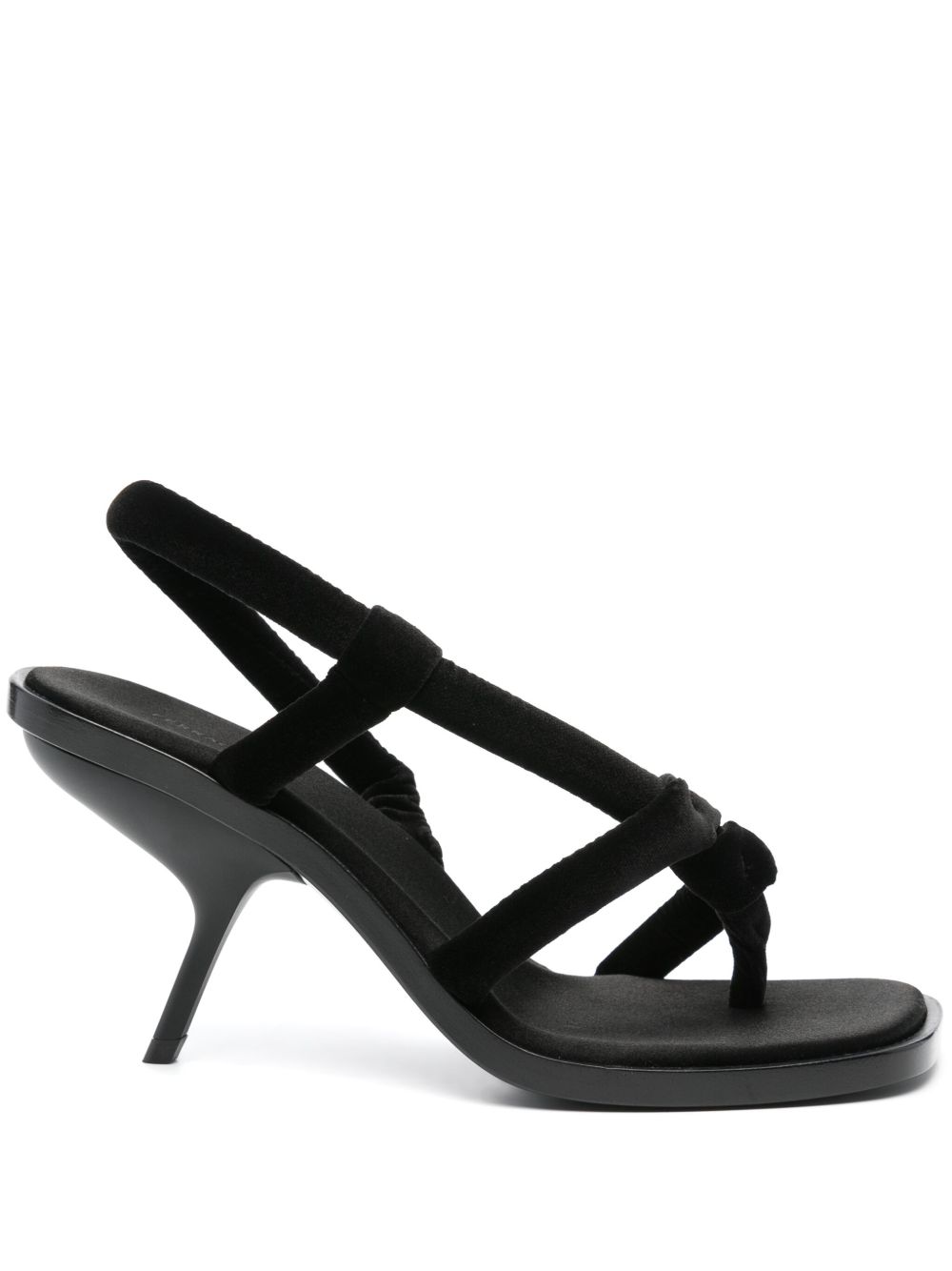Ferragamo 丝绒高跟凉鞋 - 黑色