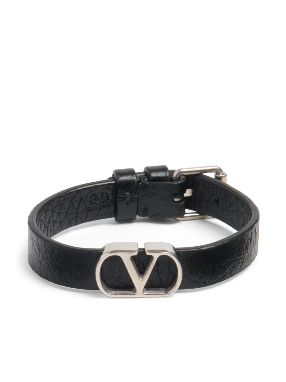 Valentino Garavani VLogo Signature 皮质手环 - 黑色