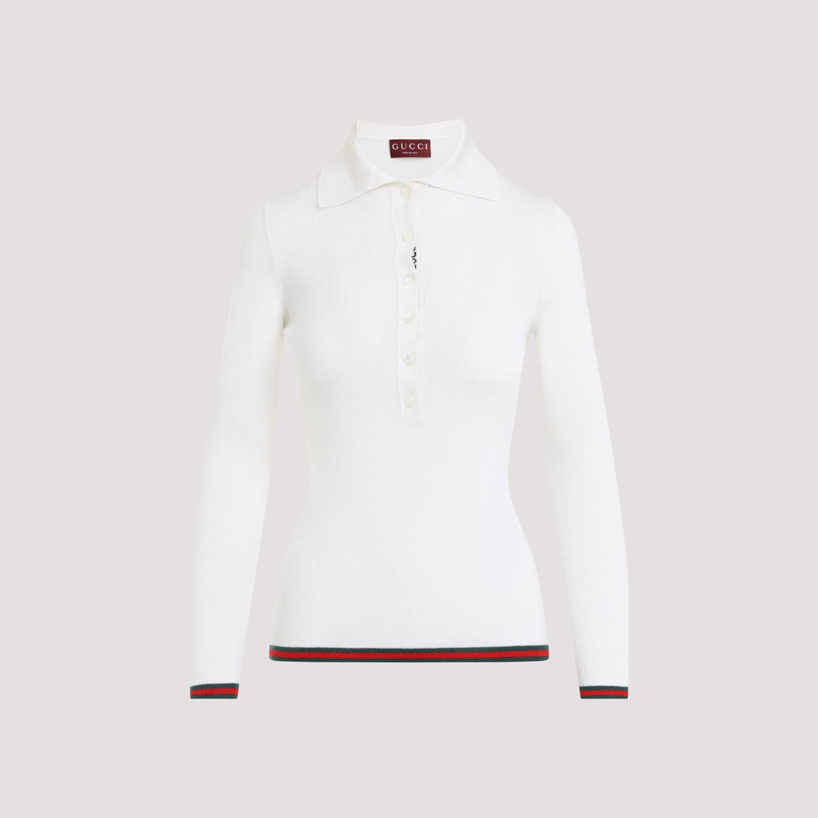 Gucci Cashmere And Silkk Web Polo