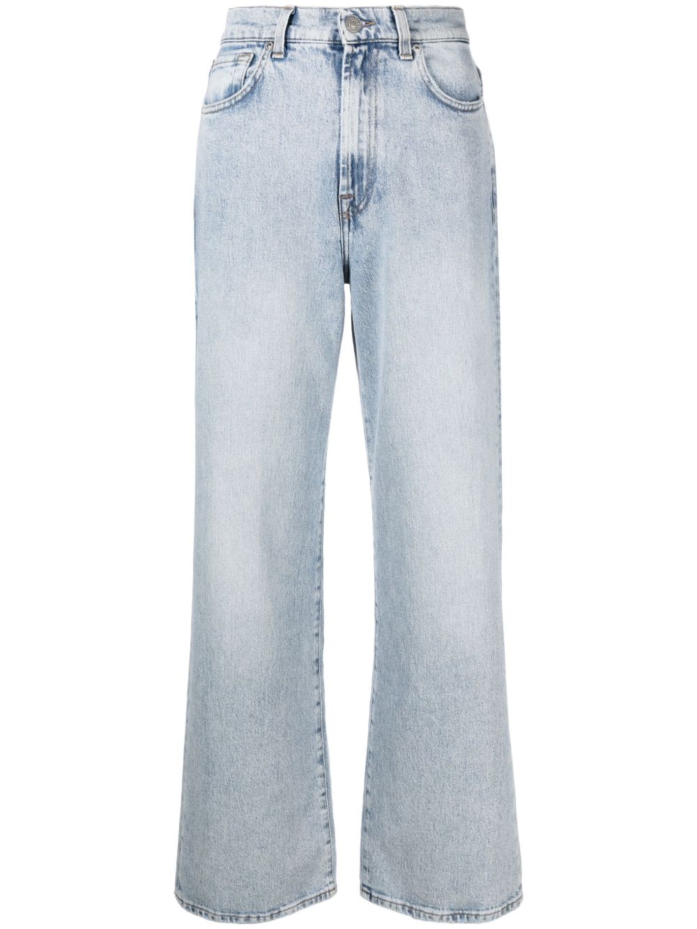 7 For All Mankind x Chiara Biasi Arctic 中腰直筒牛仔裤 - 蓝色