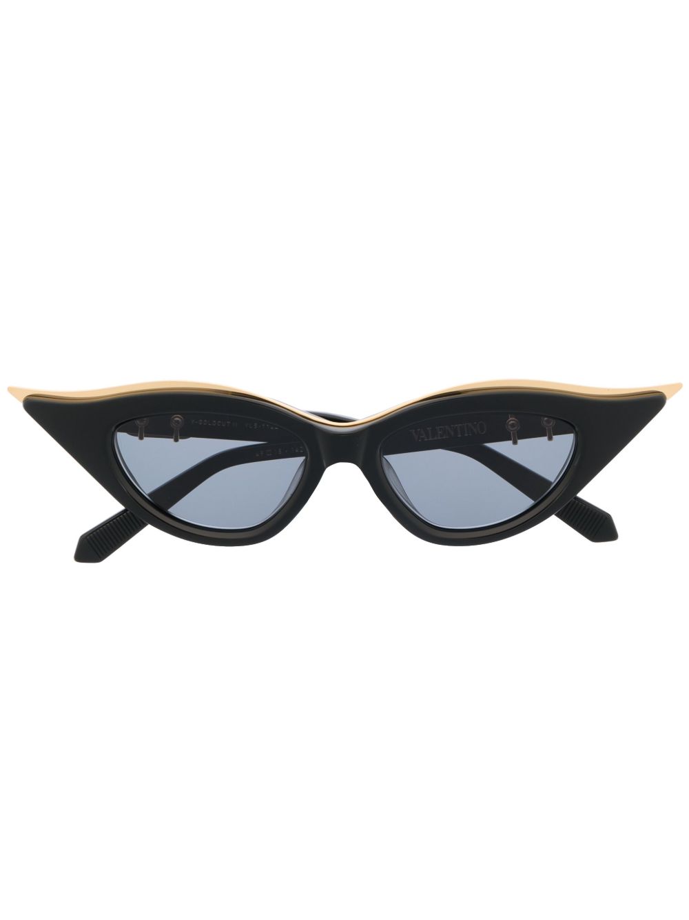 VALENTINO GARAVANI EYEWEAR 有色镜片猫眼框太阳眼镜 - 黑色