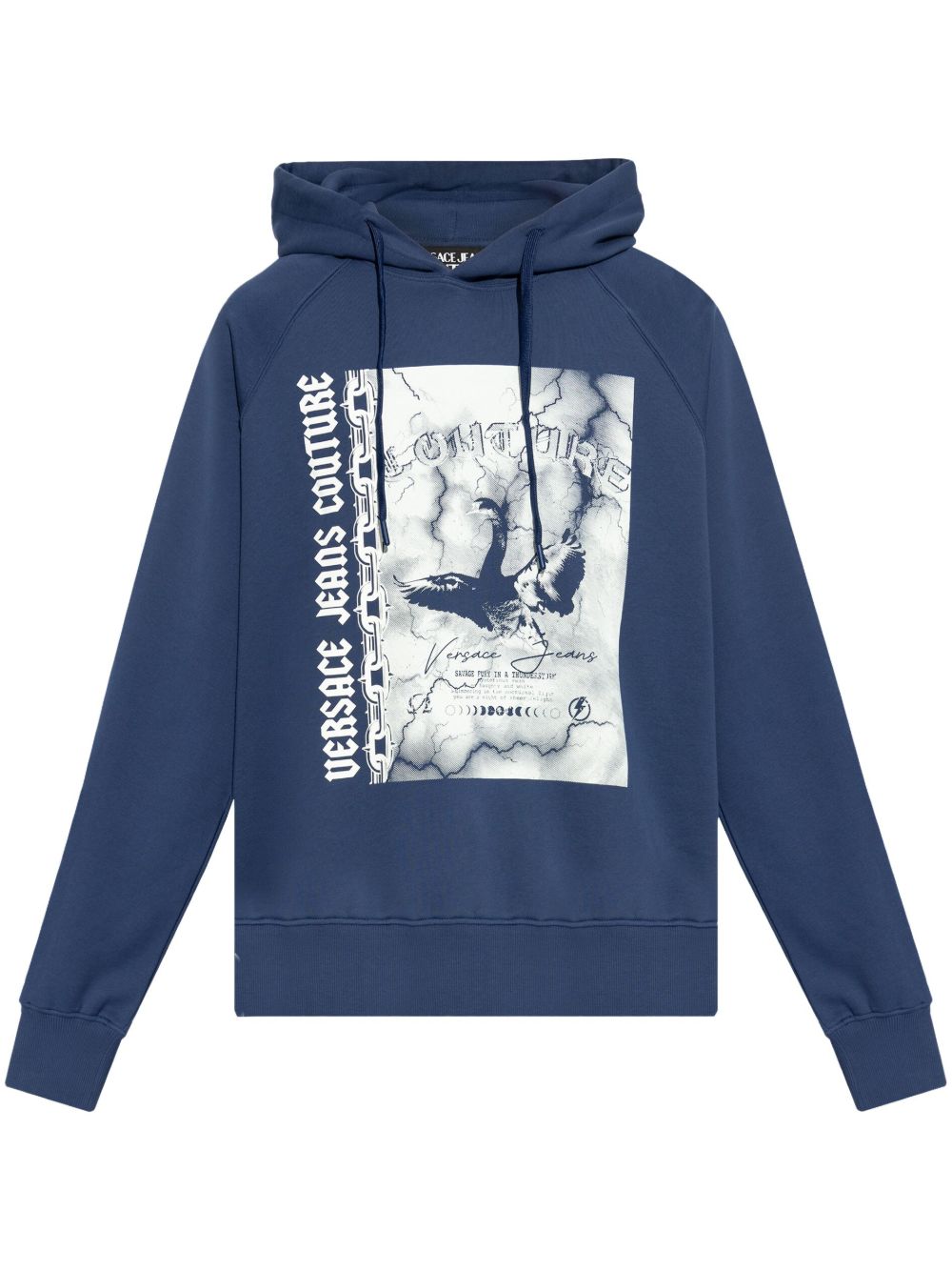 Versace Jeans Couture Swan logo连帽衫 - 蓝色