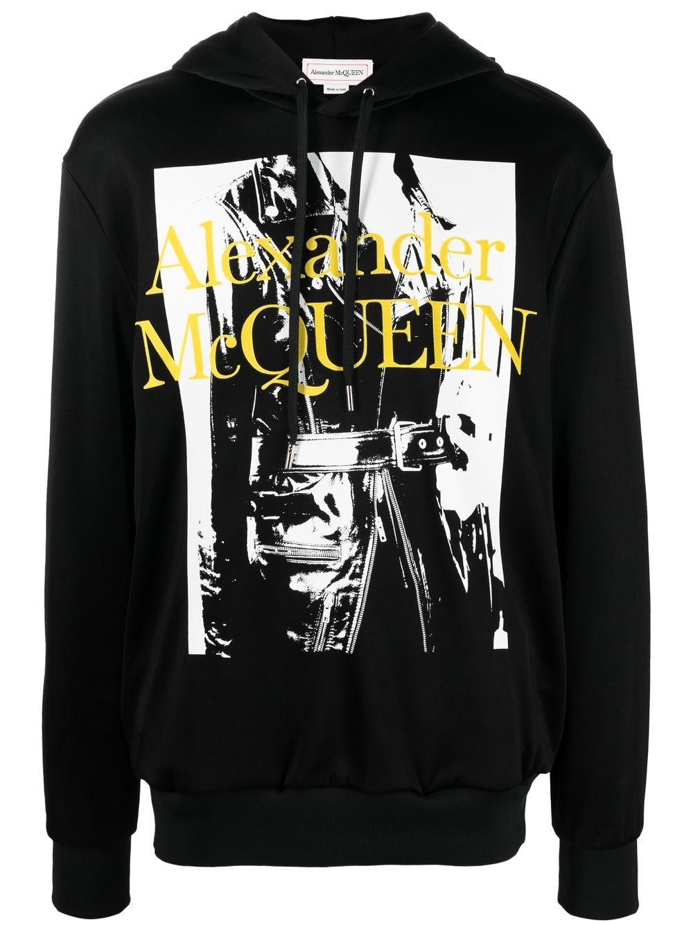 Alexander McQueen logo印花长袖连帽衫 - 黑色