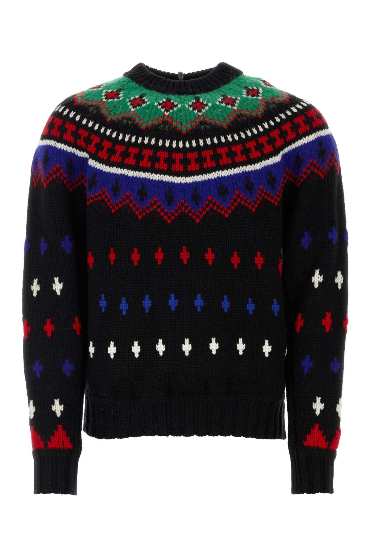 Moncler Grenoble Embroidered Wool Blend Tricot Sweater