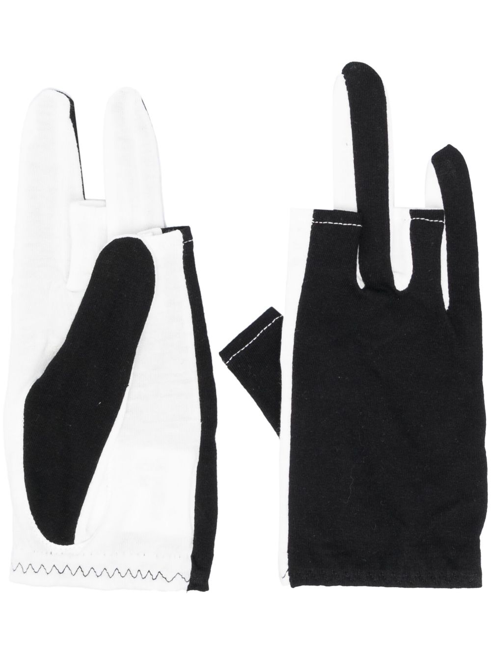 Yohji Yamamoto 棉对比拼接手套 - 黑色