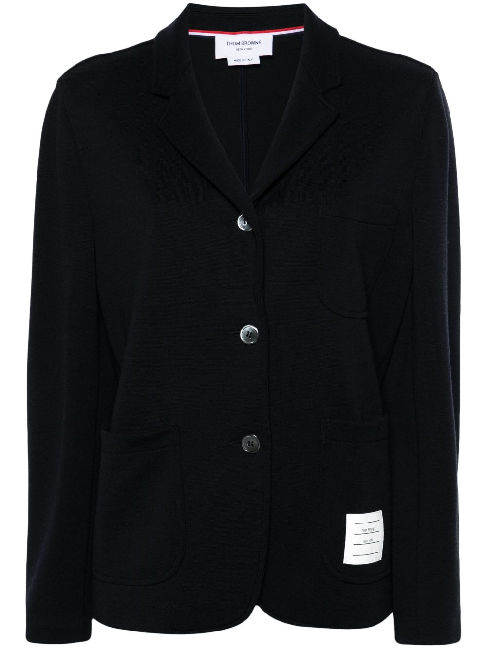 Thom Browne 初剪羊毛标贴西装夹克 - 蓝色