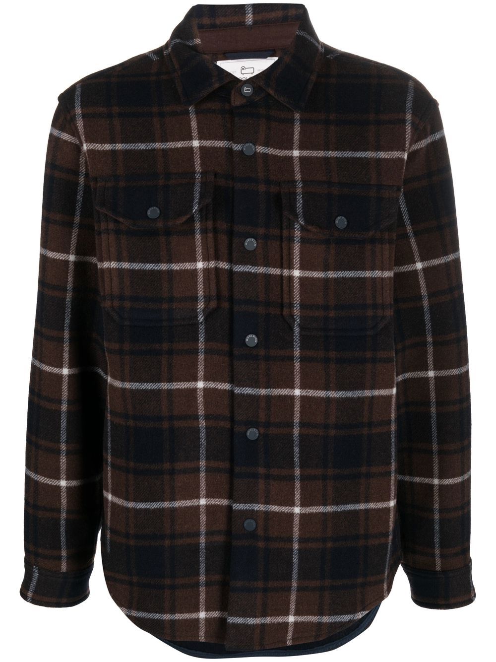 Woolrich 格纹衬衫式夹克 - 褐色