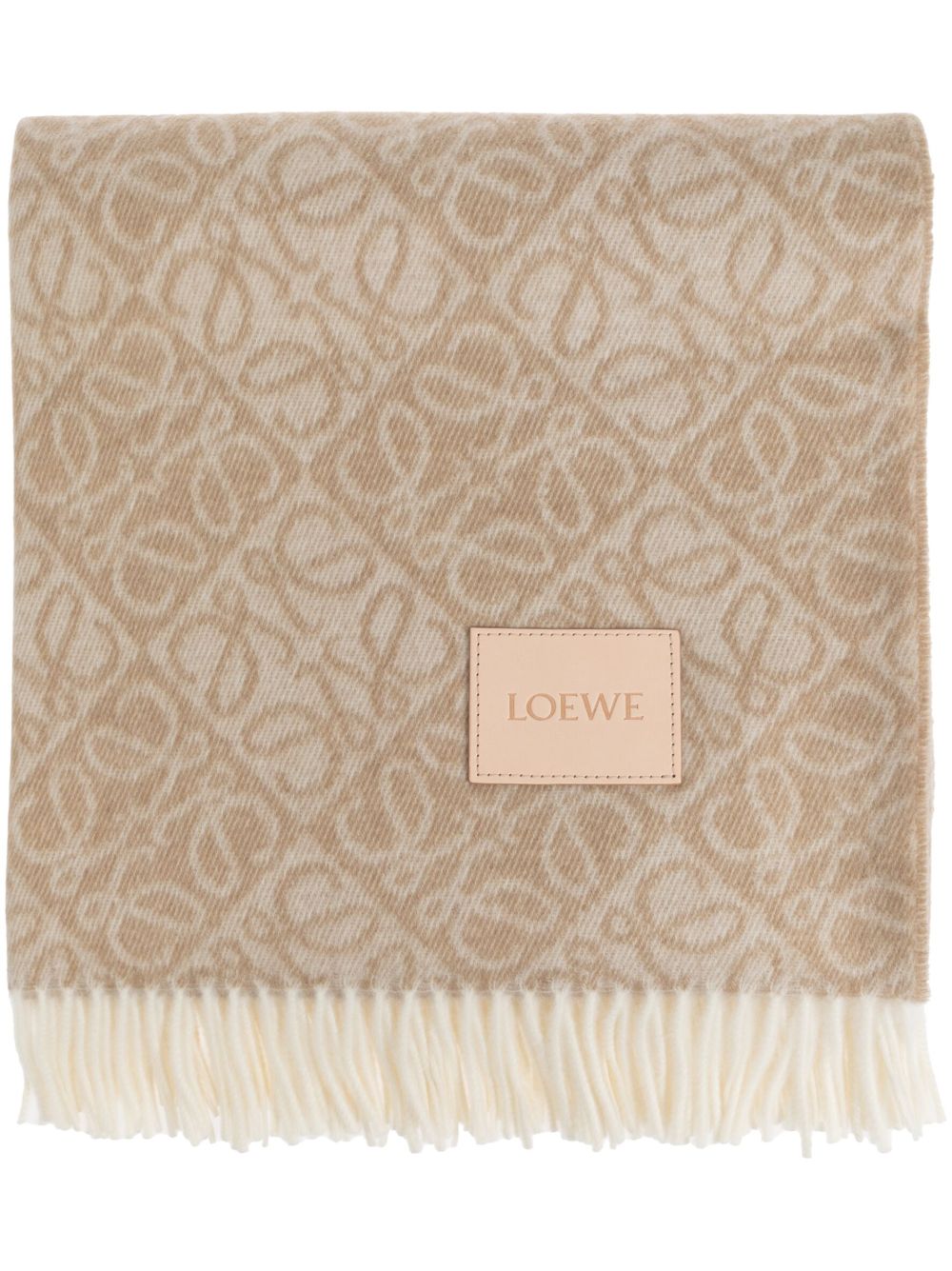 LOEWE 花字毯子（140厘米 x 140厘米） - 中性色