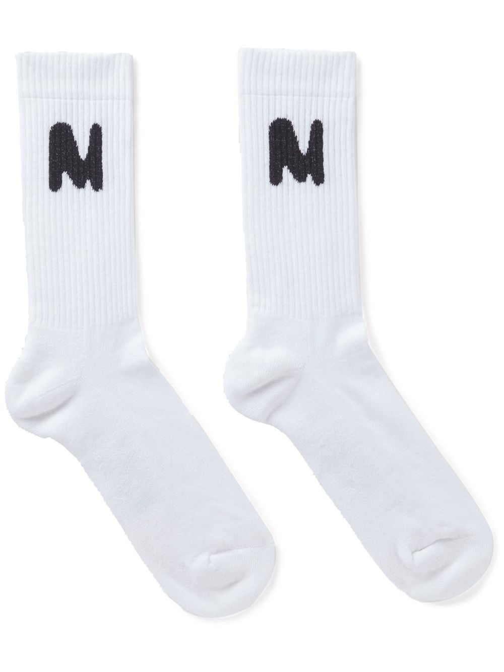 MSGM logo嵌花针织袜 - 白色
