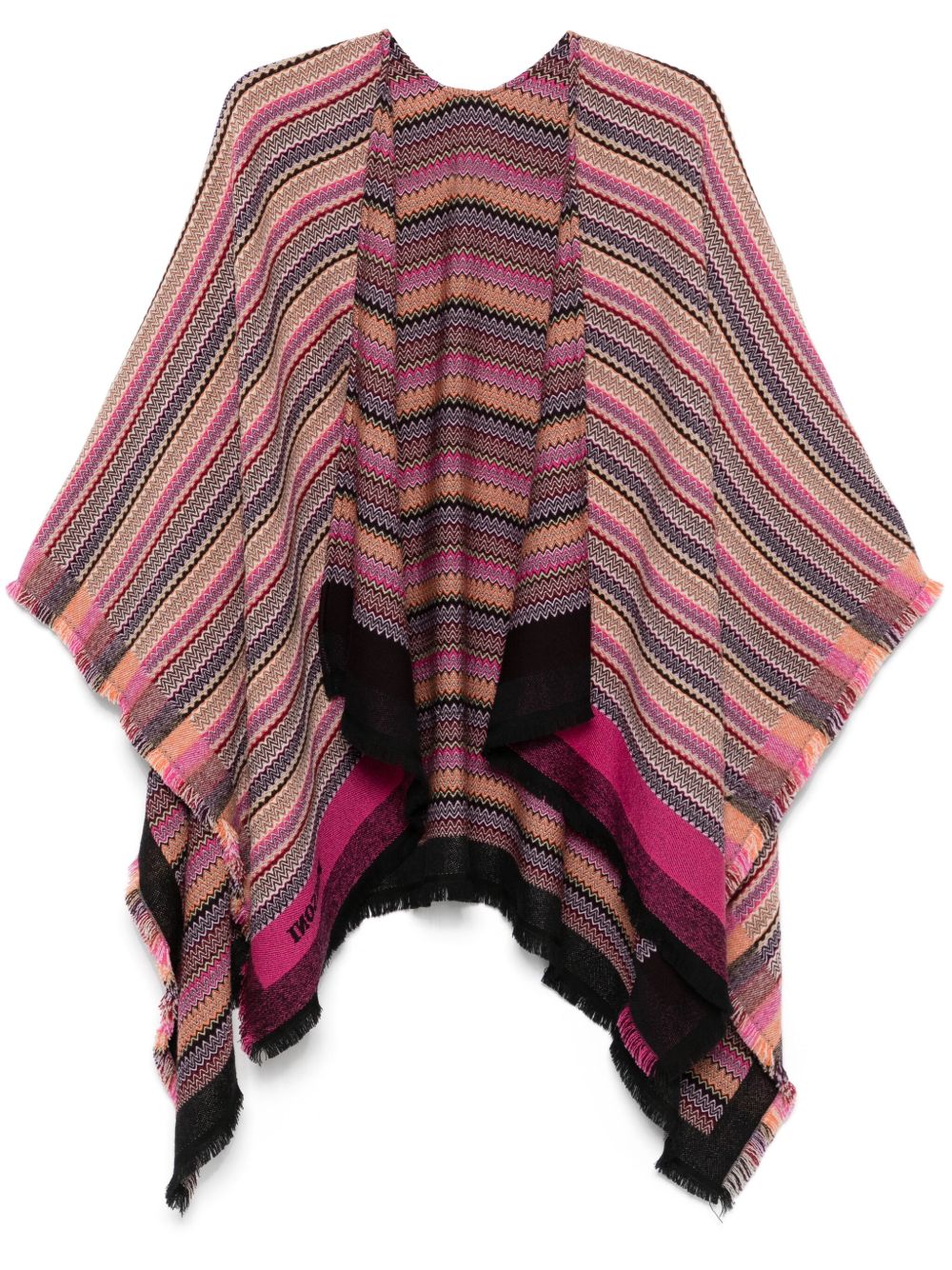 Missoni Z字形图案斗篷 - 粉色