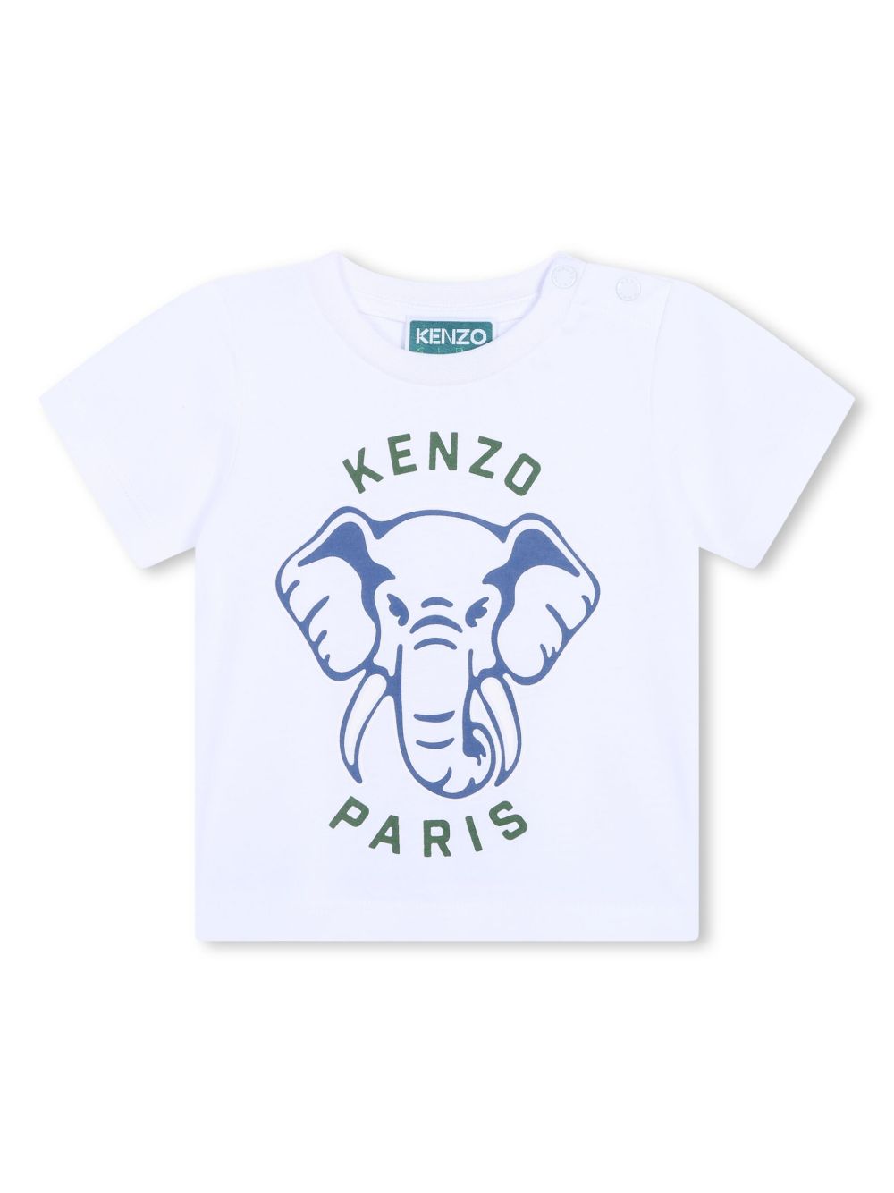 Kenzo Kids Elephant 印花T恤 - 白色