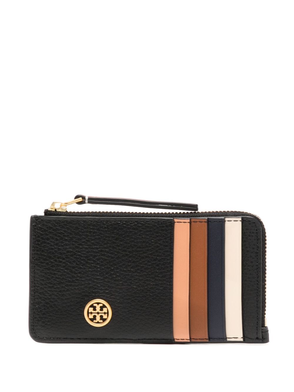 Tory Burch Robinson 拼色拉链开合钱包 - 黑色