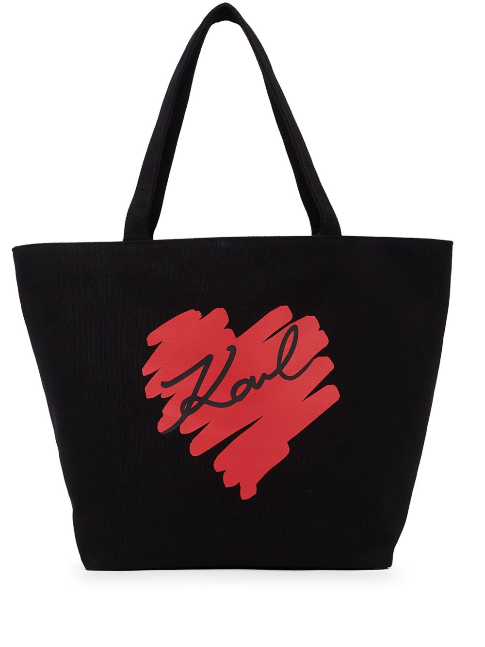 Karl Lagerfeld K/Heart 双面手提包 - 黑色