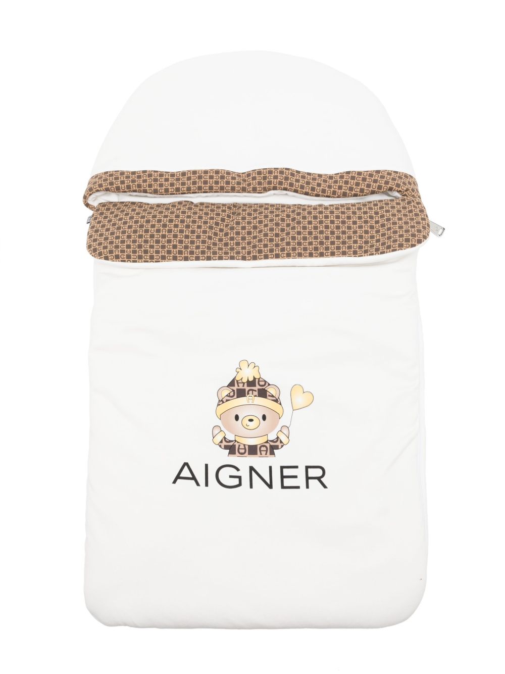 Aigner Kids logo印花比马棉睡袋 - 白色