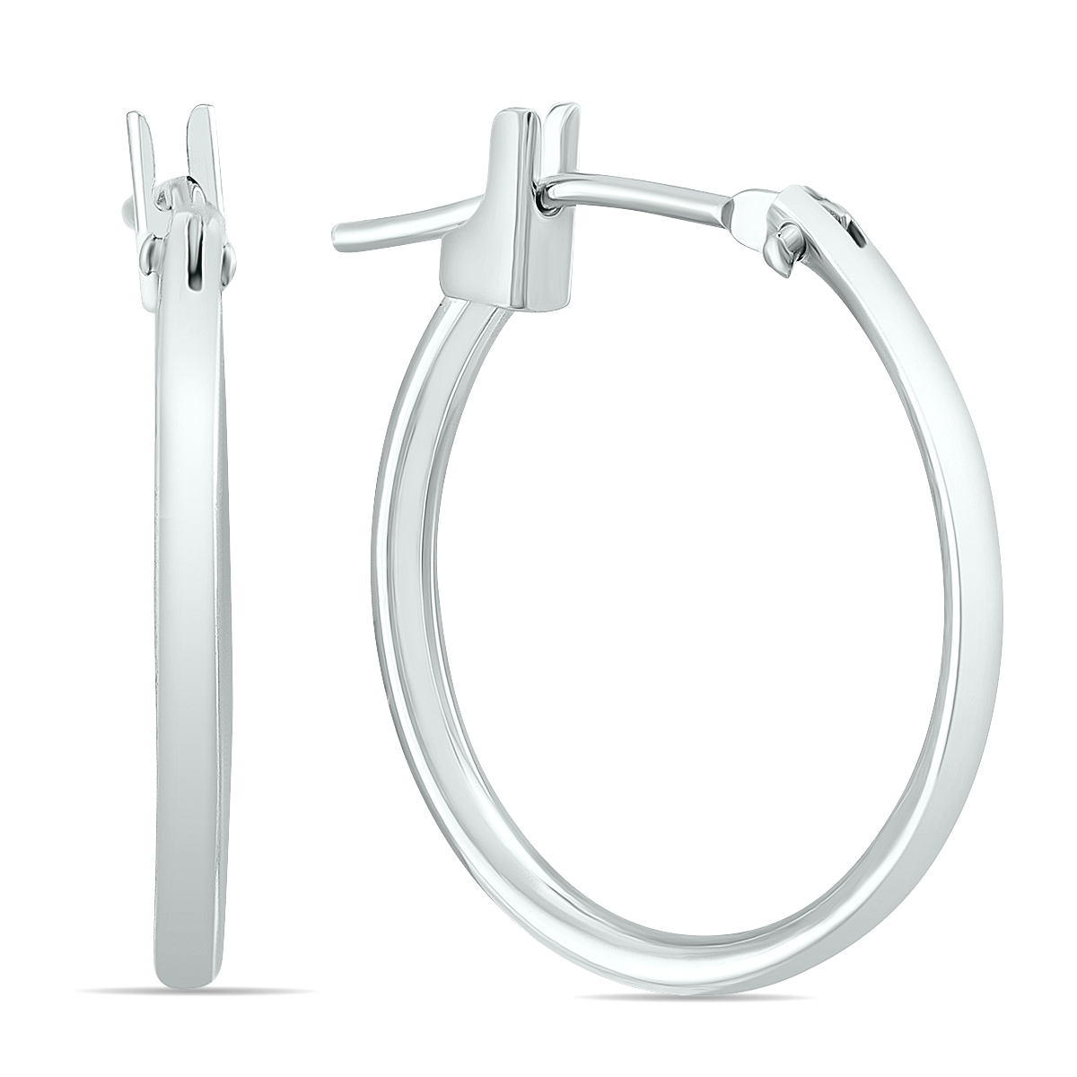 14K白金18MM耳环（1.5MM Gauges）