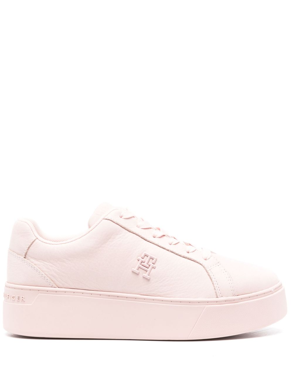 Tommy Hilfiger Court 厚底皮质运动鞋 - 粉色
