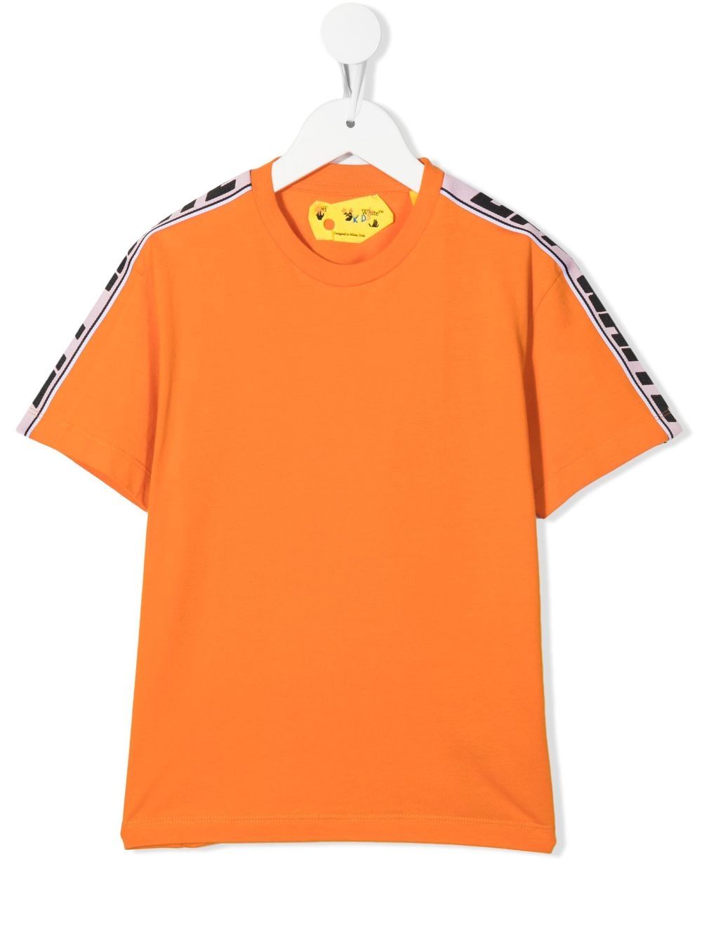 Off-White Kids logo织带衣袖T恤 - 橘色