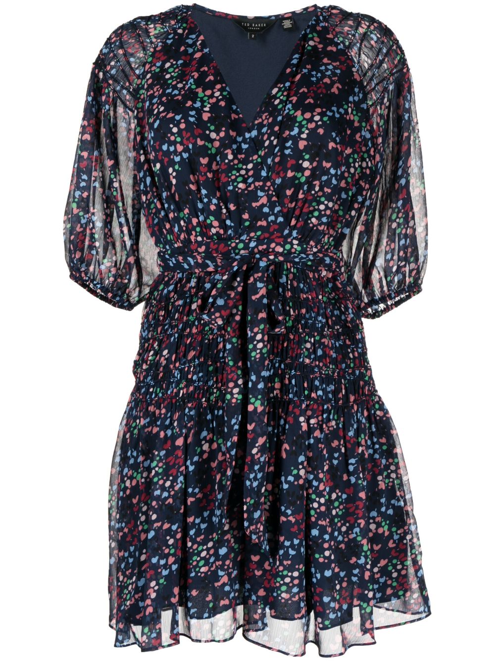 Ted Baker Casadee 裹身式迷你连衣裙 - 蓝色