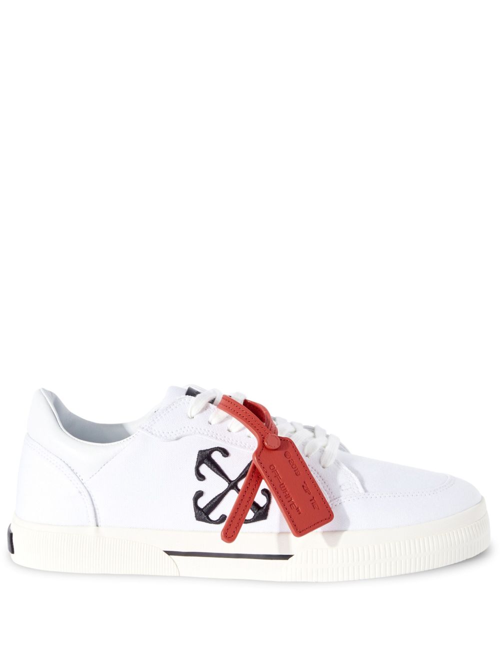 Off-White Vulcanized 对比吊牌帆布运动鞋 - 白色