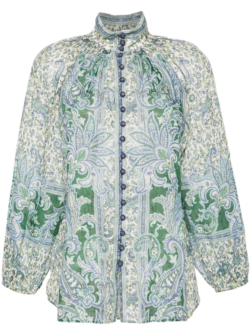 ZIMMERMANN Ottie 佩斯理印花罩衫 - 绿色