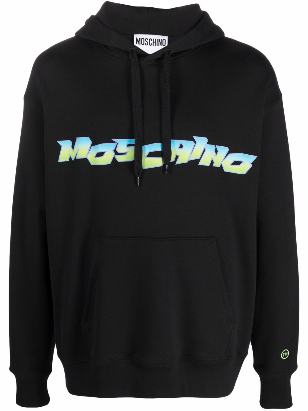 Moschino 莫斯奇诺 logo印花套头式连帽衫 - 黑色