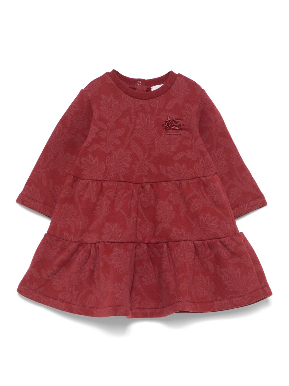 ETRO KIDS Pegaso 刺绣连衣裙 - 红色