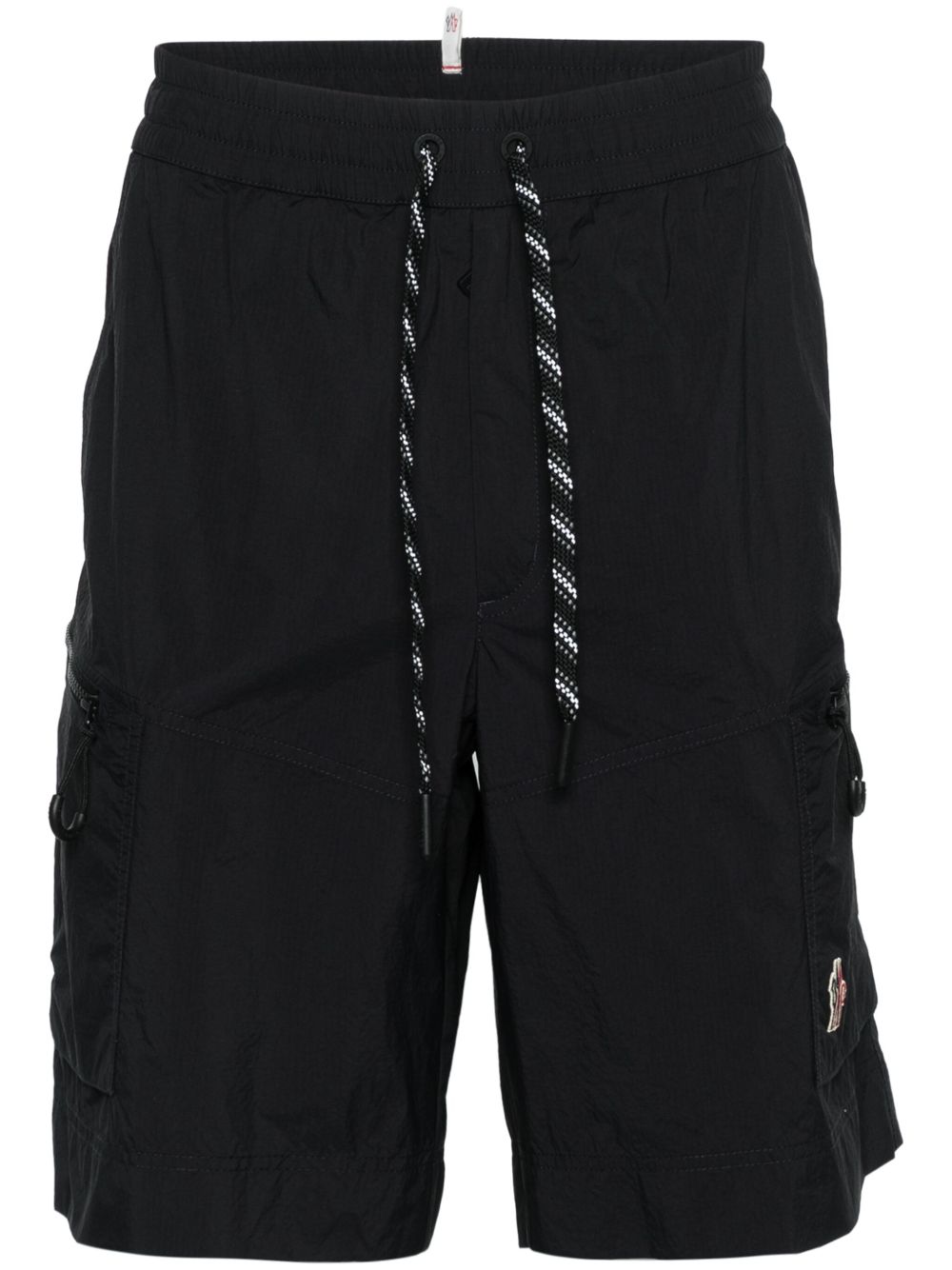 Moncler Grenoble 方格运动短裤 - 黑色