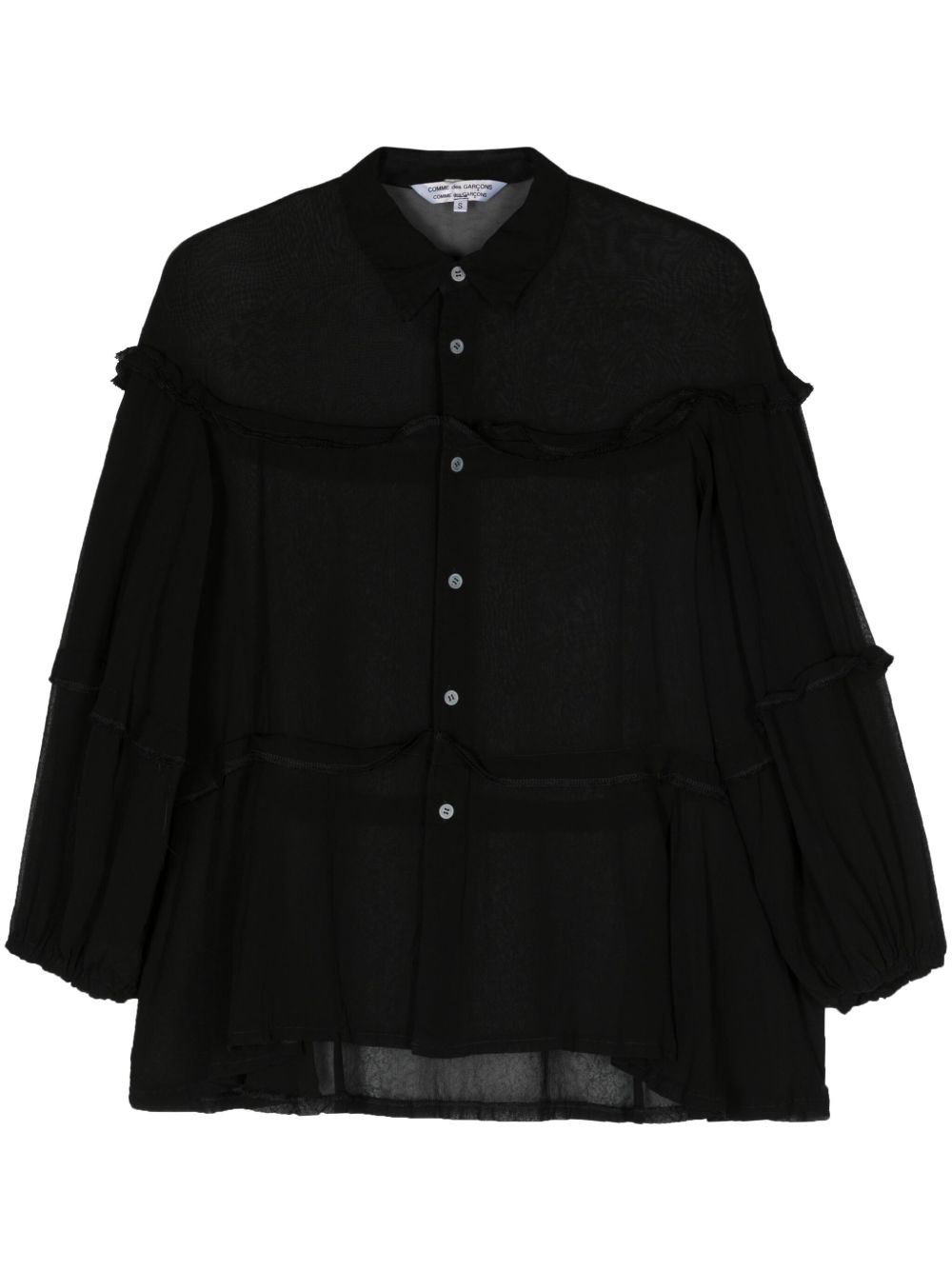 Comme Des Garçons Comme Des Garçons 明线半透明衬衫 - 黑色