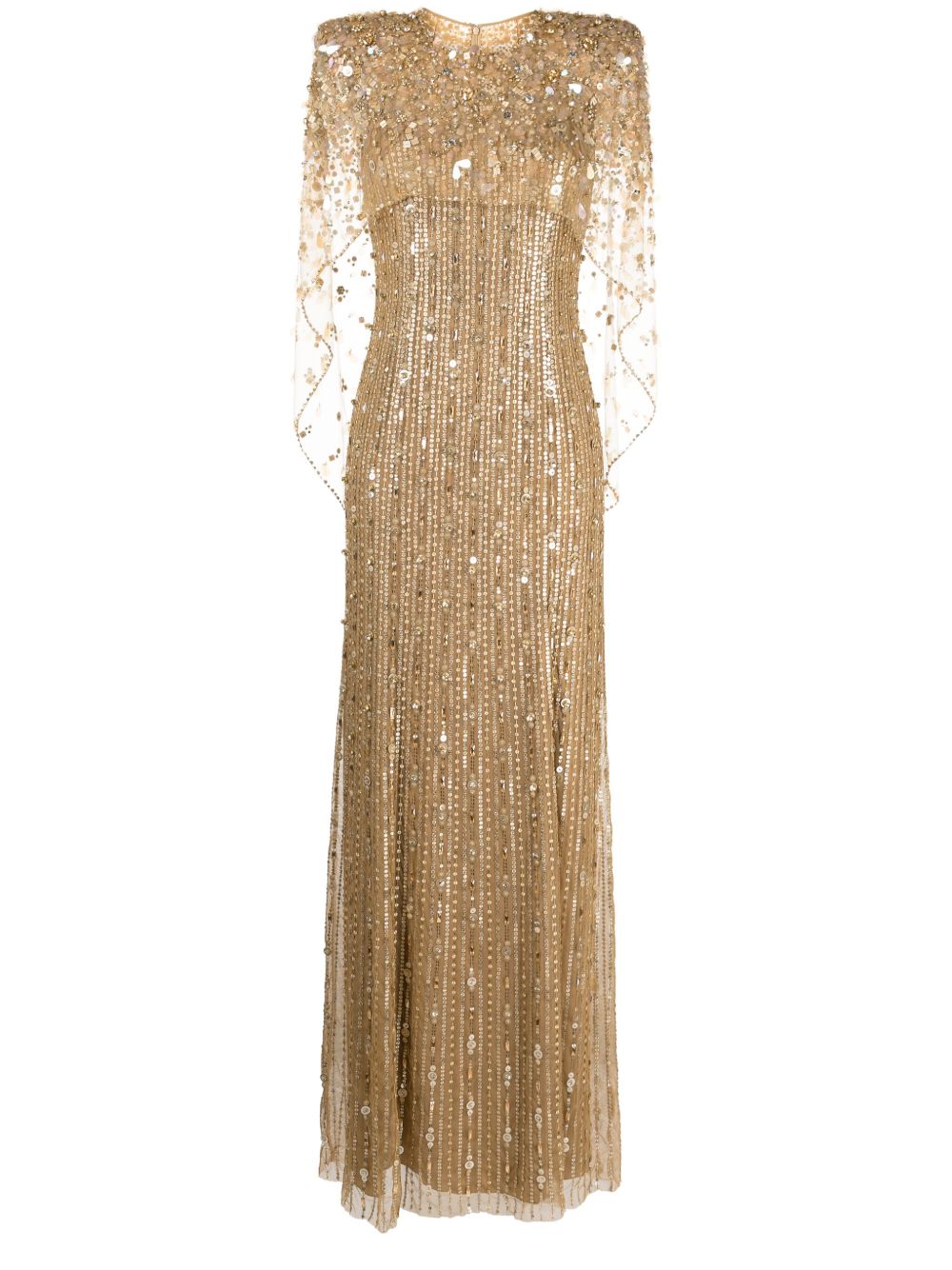 Jenny Packham Nettie 薄纱礼服 - 金色
