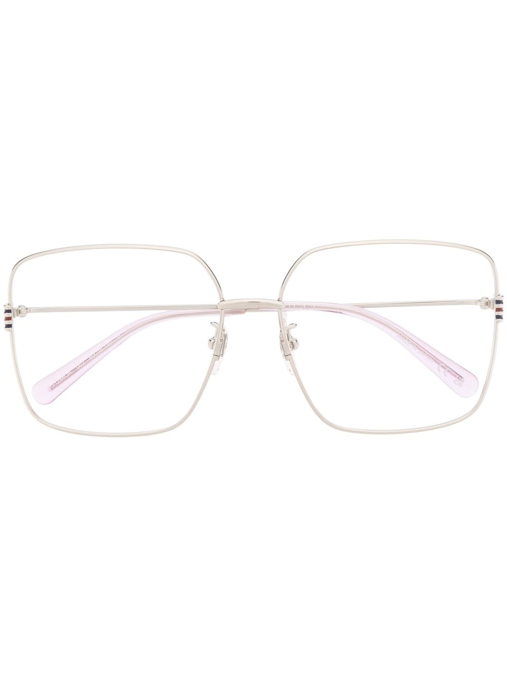 Gucci Eyewear 超大镜框眼镜 - 银色