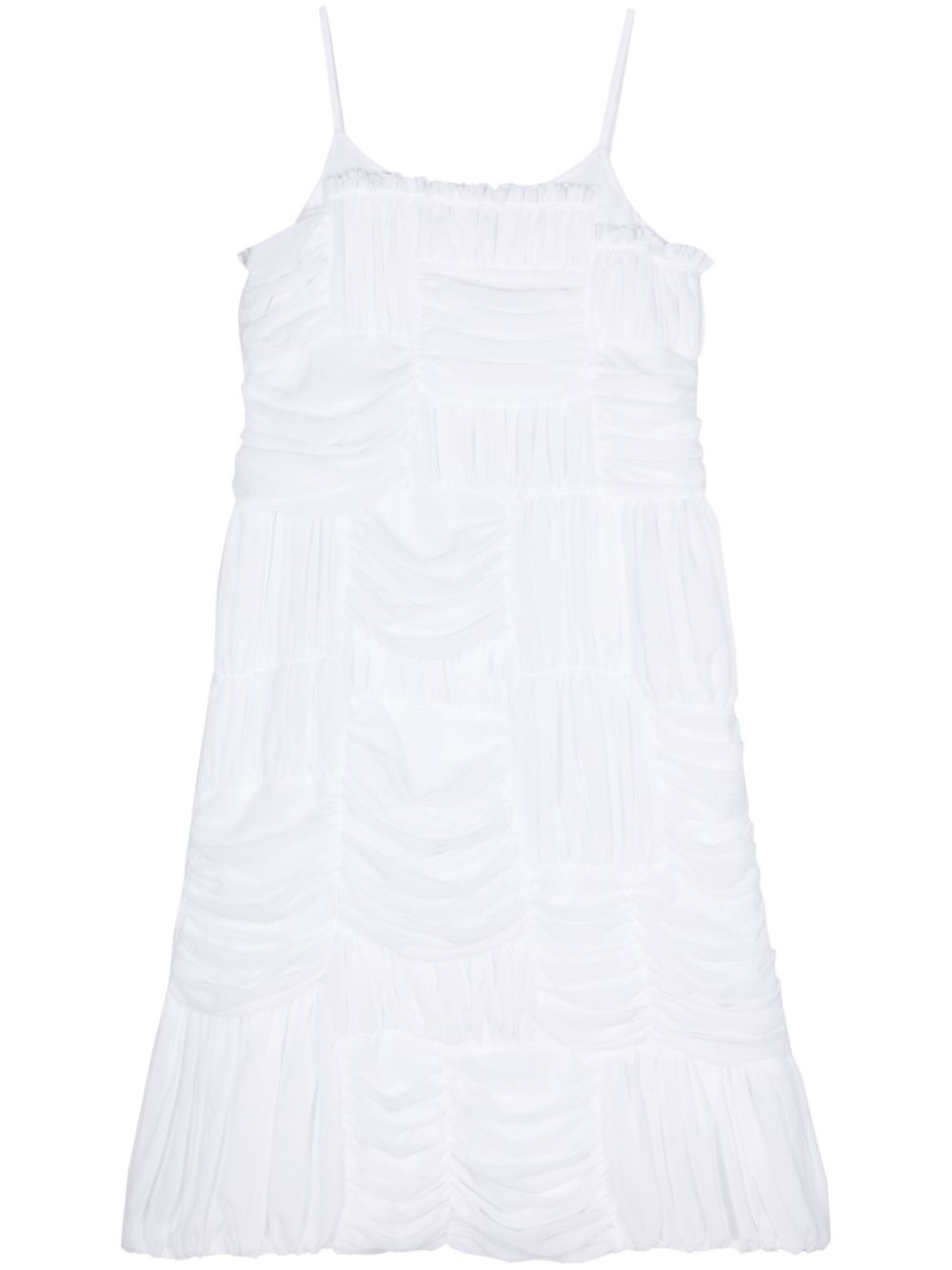 Comme Des Garçons Comme Des Garçons 褶饰中长连衣裙 - 白色