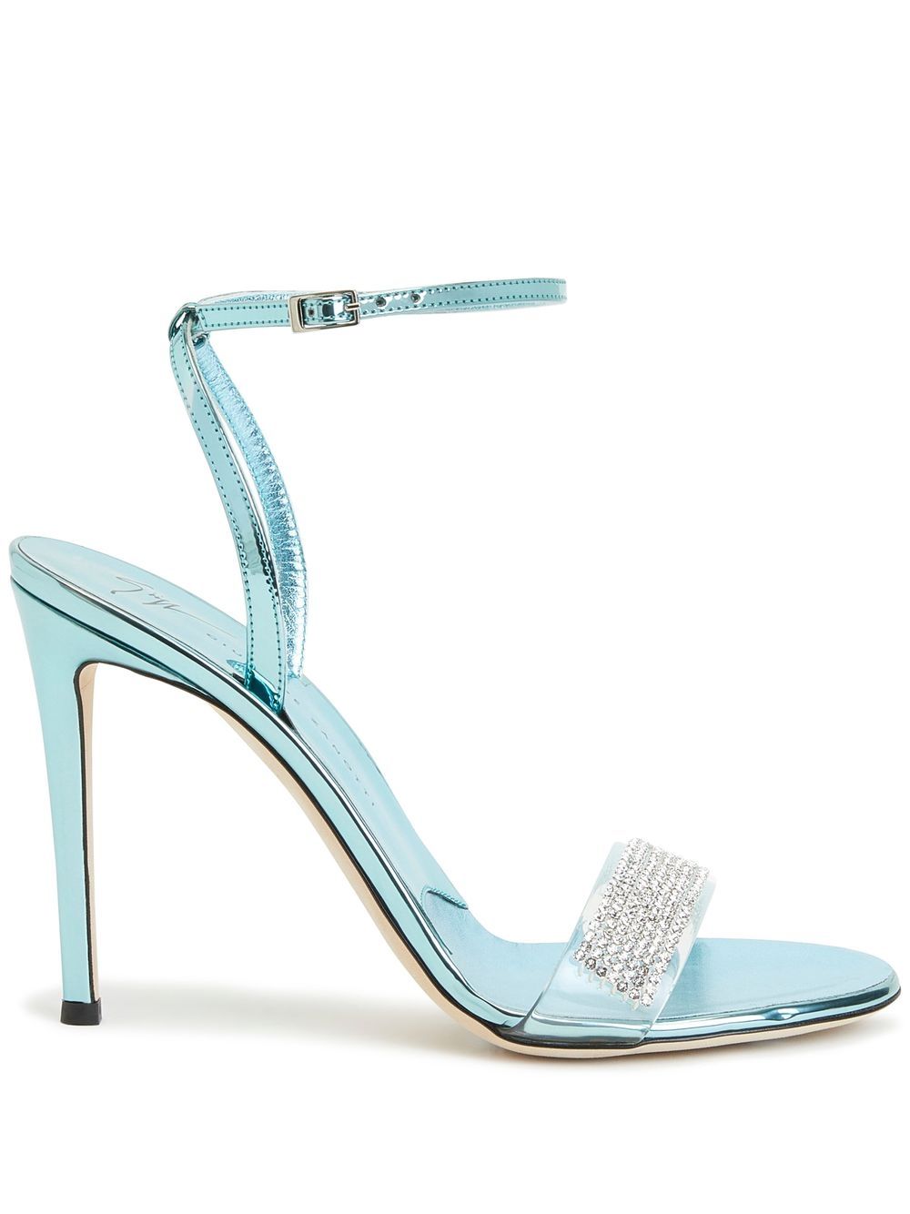 Giuseppe Zanotti 水钻金属感凉鞋 - 蓝色