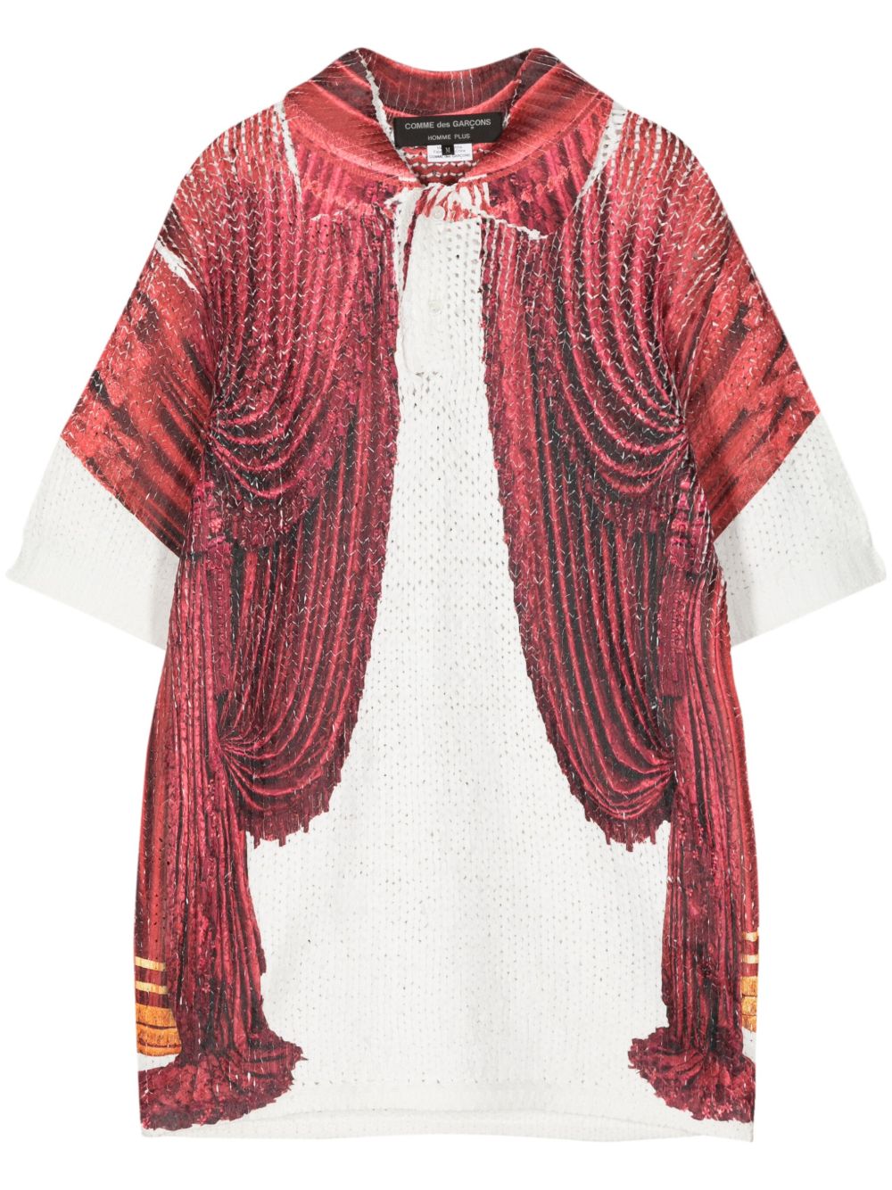 Comme des Garçons Homme Plus 印花针织polo衫 - 白色